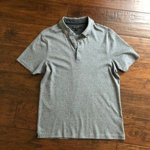 Banana Republic mens luxury touch polo shirt gray heather M medium